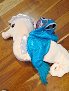 Costume Seahorse with Riding Blue Mermaid Tail Halloween Girls 4t
